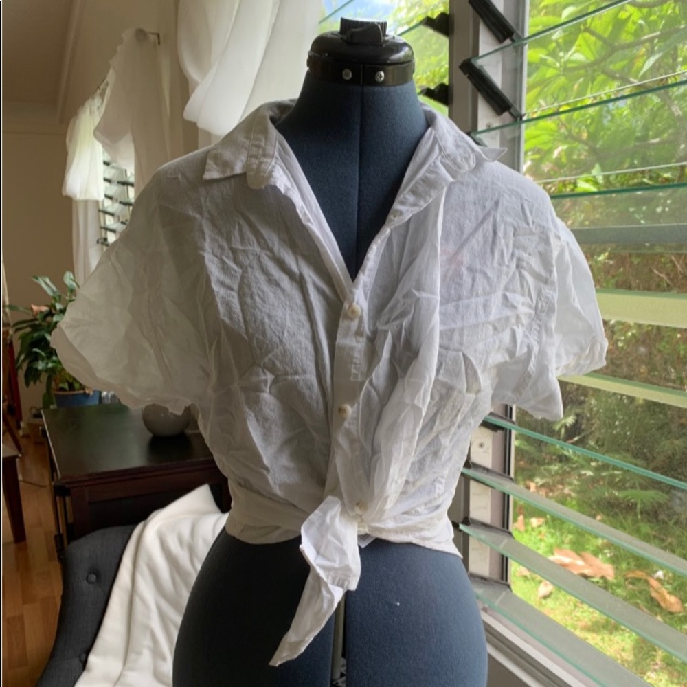 white button up blouse